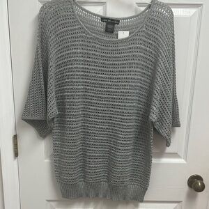 Gray Metallic Knit Sweater XL NWT